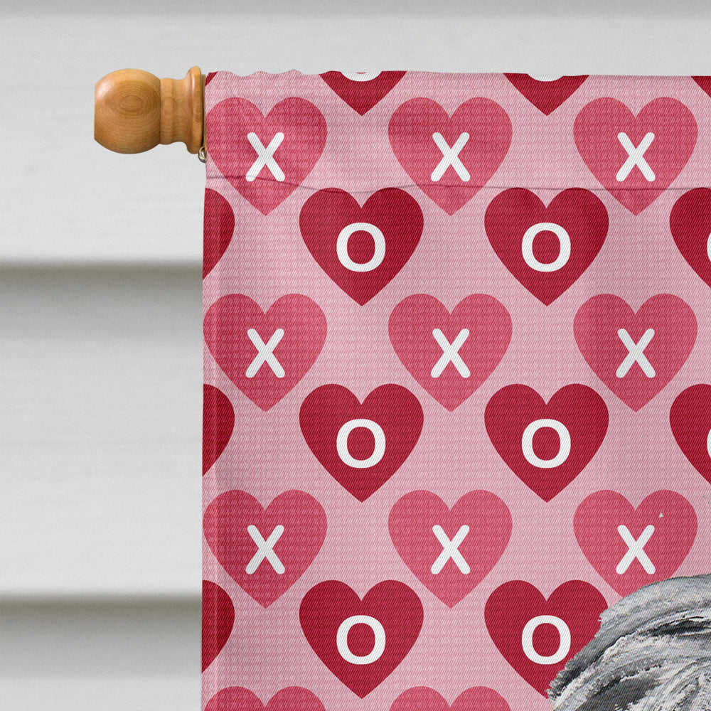 Scottish Deerhound Hearts and Love House Flag 28x40 Porch Sleeve Pole Decorative Outside Yard Banner Artwork Wall Hanging, Polyester