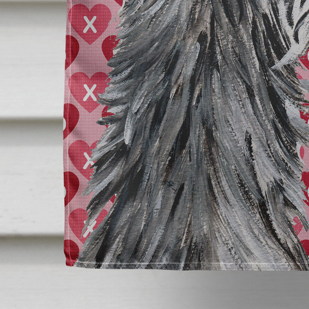 Scottish Deerhound Hearts and Love House Flag 28x40 Porch Sleeve Pole Decorative Outside Yard Banner Artwork Wall Hanging, Polyester