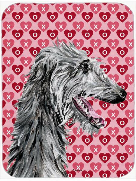 Scottish Deerhound Hearts and Love Cutting Board Tempered Glass Kitchen Cutting Surface, Heat Resistant Chopping, Non-Slip Feet, Food Prep & Serving