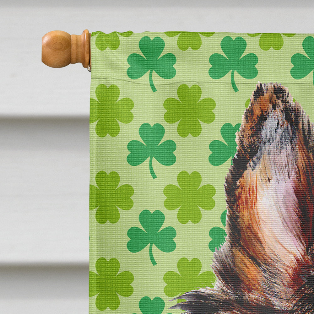 Collie Lucky Shamrock St. Patrick's Day House Flag 28x40 Porch Sleeve Pole Decorative Outside Yard Banner Artwork Wall Hanging, Polyester