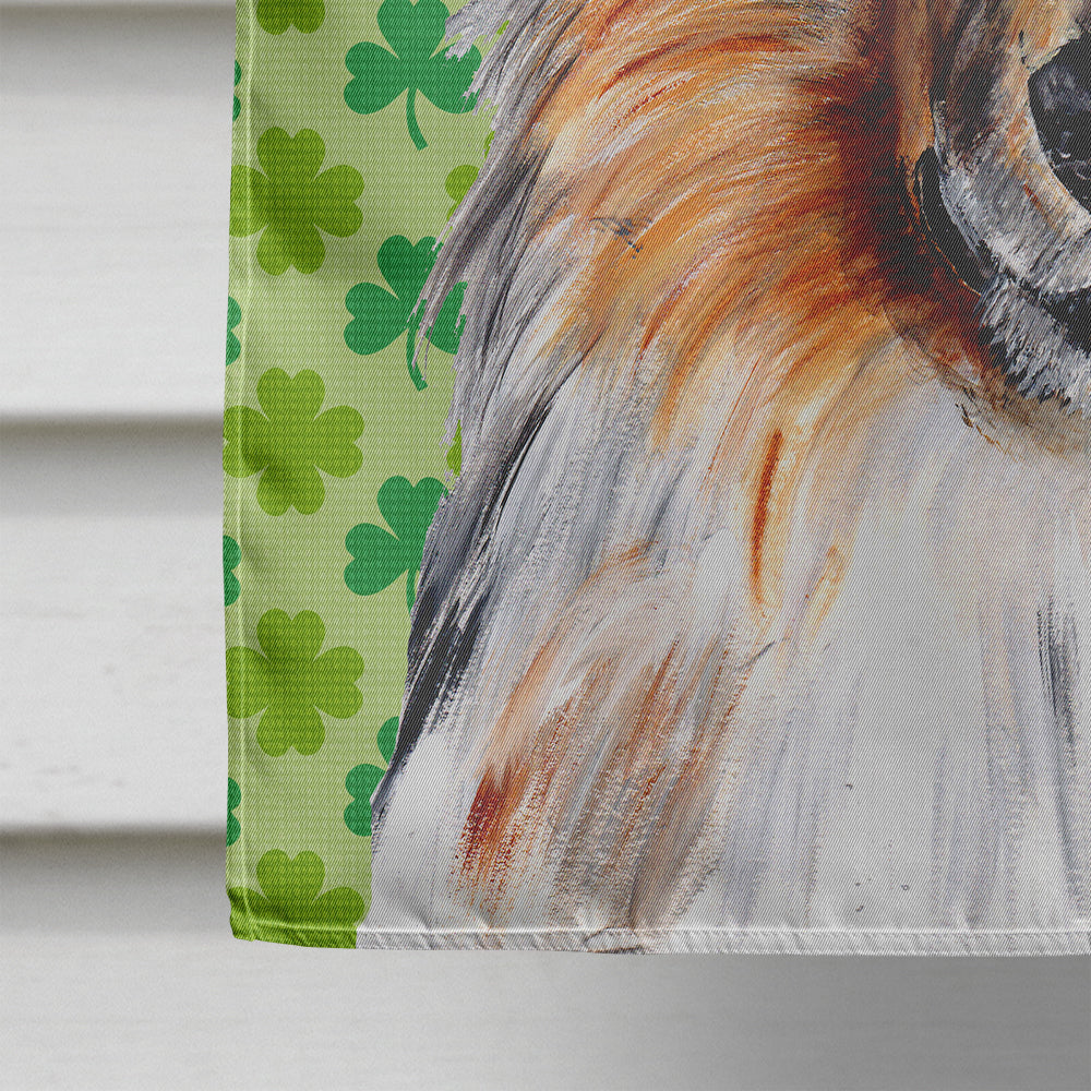 Collie Lucky Shamrock St. Patrick's Day House Flag 28x40 Porch Sleeve Pole Decorative Outside Yard Banner Artwork Wall Hanging, Polyester