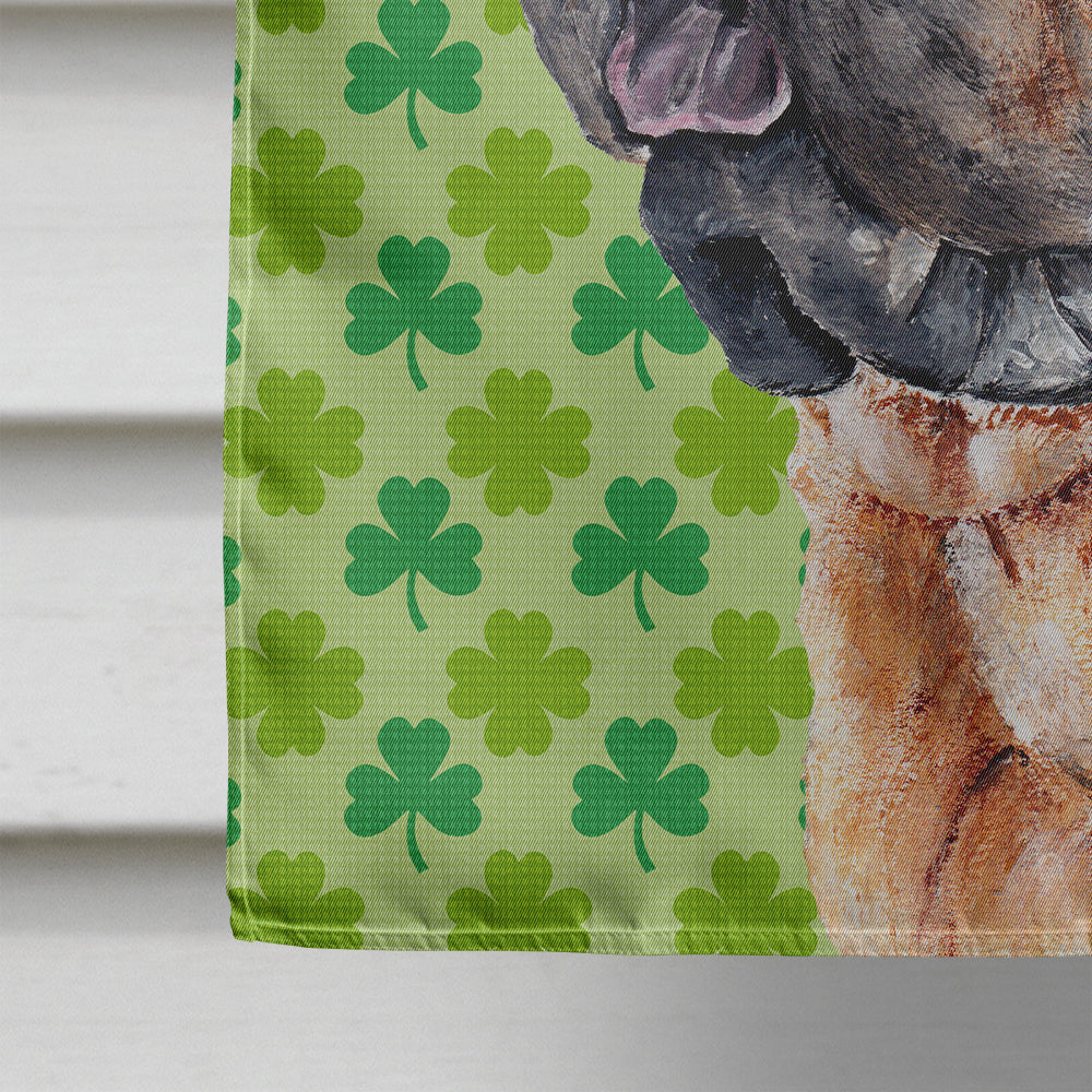 Shar Pei Lucky Shamrock St. Patrick's Day House Flag 28x40 Porch Sleeve Pole Decorative Outside Yard Banner Artwork Wall Hanging, Polyester