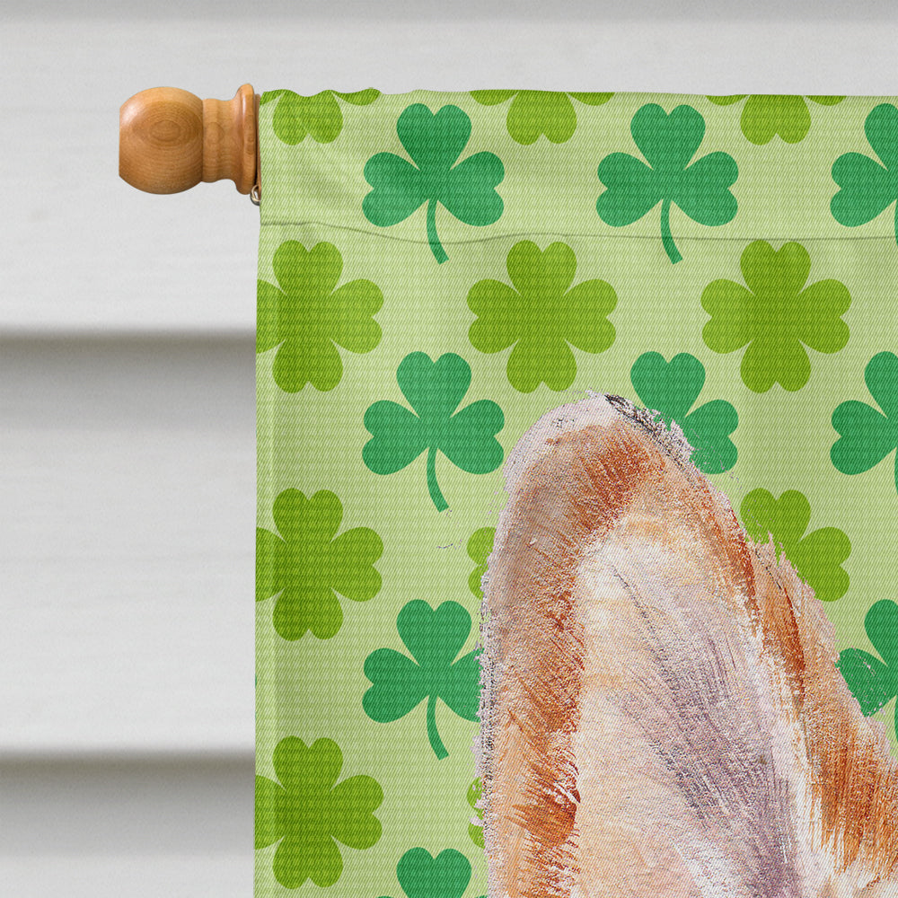 Cardigan Corgi Lucky Shamrock St. Patrick's Day House Flag 28x40 Porch Sleeve Pole Decorative Outside Yard Banner Artwork Wall Hanging, Polyester