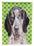 Blue Tick Coonhound Lucky Shamrock St. Patrick's Day House Flag 28x40 Porch Sleeve Pole Decorative Outside Yard Banner Artwork Wall Hanging, Polyester