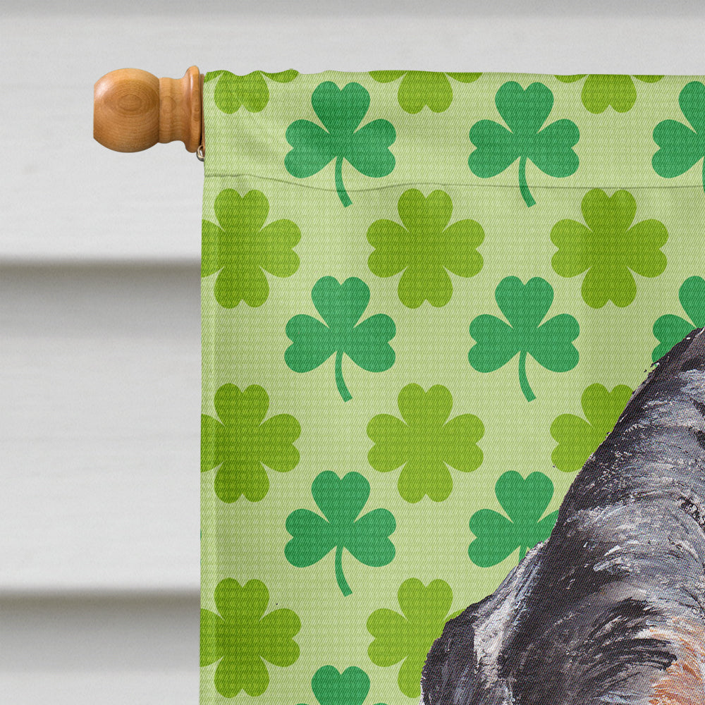 Blue Tick Coonhound Lucky Shamrock St. Patrick's Day House Flag 28x40 Porch Sleeve Pole Decorative Outside Yard Banner Artwork Wall Hanging, Polyester