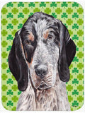 Blue Tick Coonhound Lucky Shamrock St. Patrick's Day Cutting Board Tempered Glass Kitchen Cutting Surface, Heat Resistant Chopping, Non-Slip Feet, Food Prep & Serving