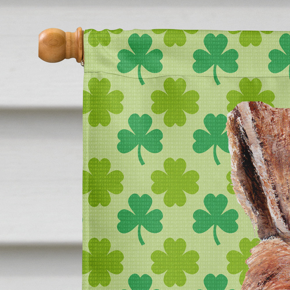 Wire Fox Terrier Lucky Shamrock St. Patrick's Day House Flag 28x40 Porch Sleeve Pole Decorative Outside Yard Banner Artwork Wall Hanging, Polyester