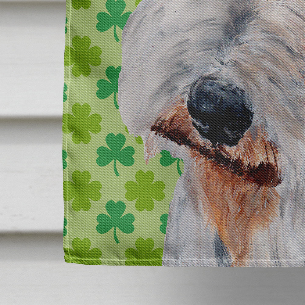 Wire Fox Terrier Lucky Shamrock St. Patrick's Day House Flag 28x40 Porch Sleeve Pole Decorative Outside Yard Banner Artwork Wall Hanging, Polyester