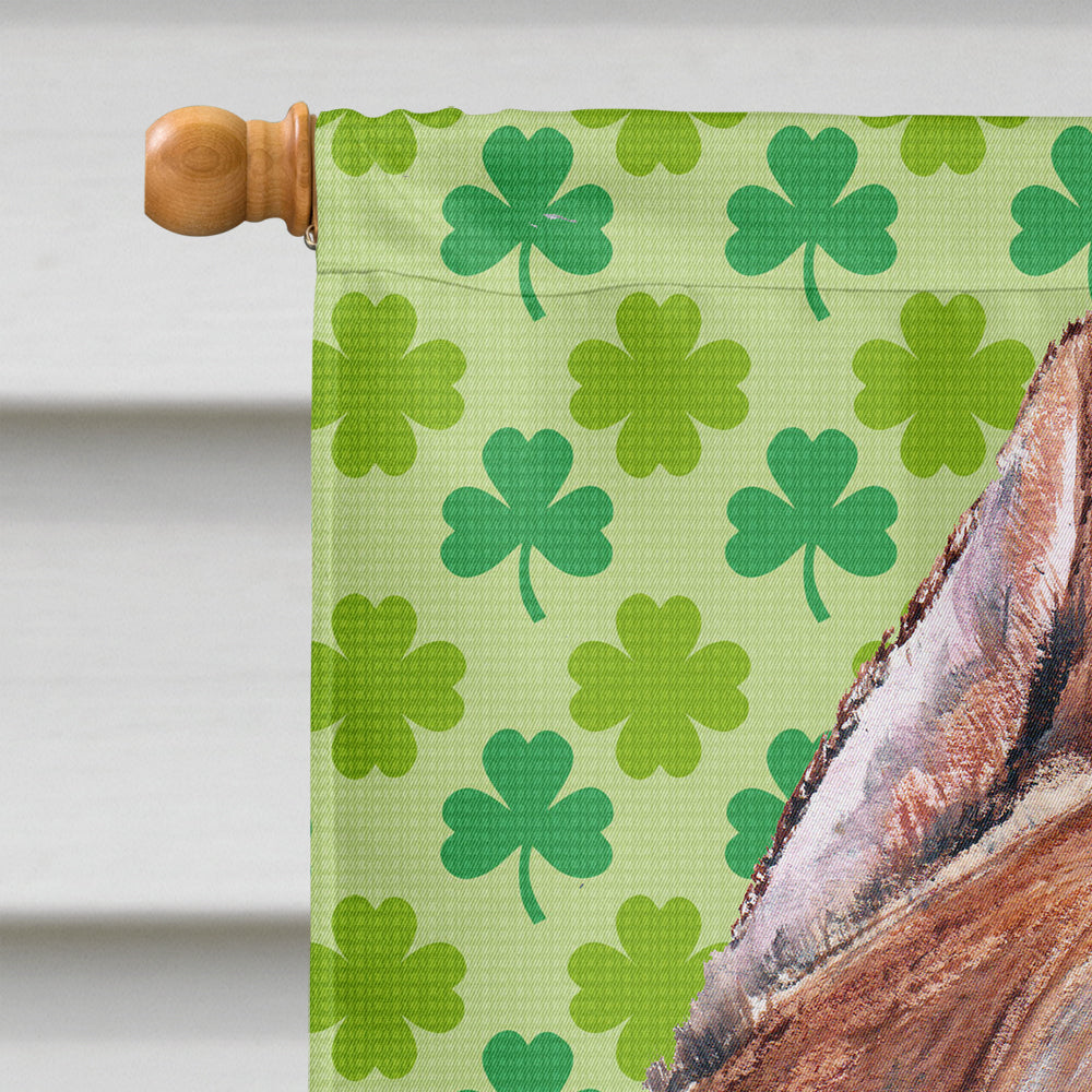 Staffordshire Bull Terrier Staffie Lucky Shamrock St. Patrick's Day House Flag 28x40 Porch Sleeve Pole Decorative Outside Yard Banner Artwork Wall Hanging, Polyester