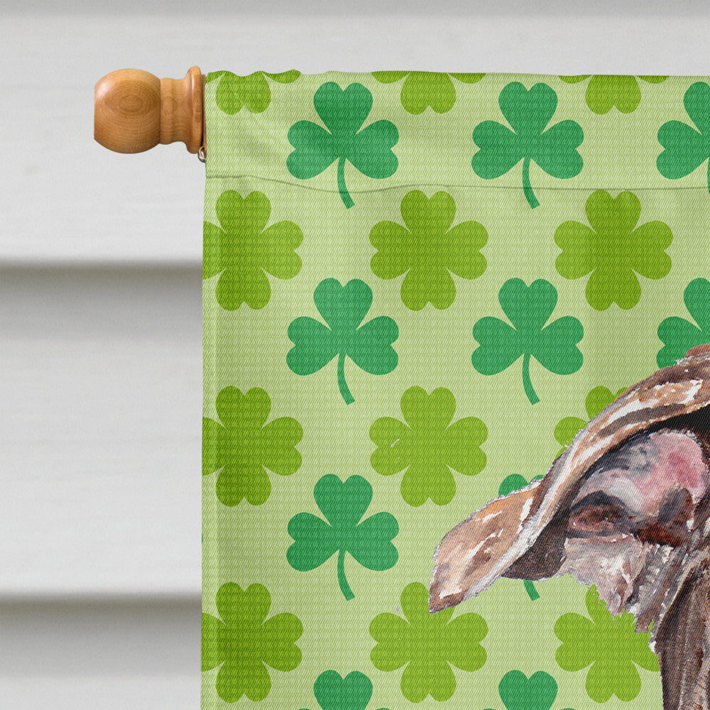 Staffordshire Bull Terrier Staffie Lucky Shamrock St. Patrick's Day House Flag 28x40 Porch Sleeve Pole Decorative Outside Yard Banner Artwork Wall Hanging, Polyester