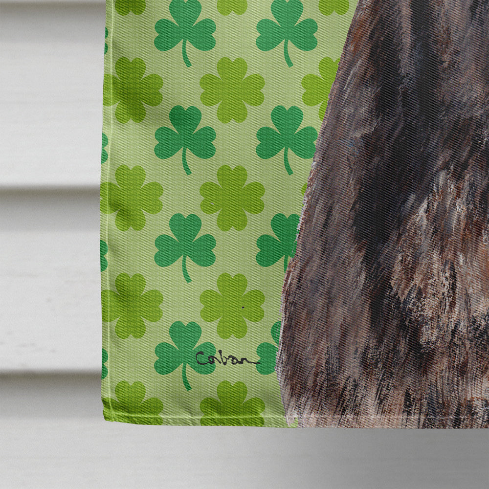 Staffordshire Bull Terrier Staffie Lucky Shamrock St. Patrick's Day House Flag 28x40 Porch Sleeve Pole Decorative Outside Yard Banner Artwork Wall Hanging, Polyester