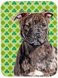 Staffordshire Bull Terrier Staffie Lucky Shamrock St. Patrick's Day Cutting Board Tempered Glass Kitchen Cutting Surface, Heat Resistant Chopping, Non-Slip Feet, Food Prep & Serving