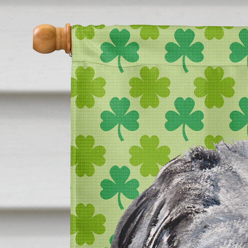 Scottish Deerhound Lucky Shamrock St. Patrick's Day House Flag 28x40 Porch Sleeve Pole Decorative Outside Yard Banner Artwork Wall Hanging, Polyester