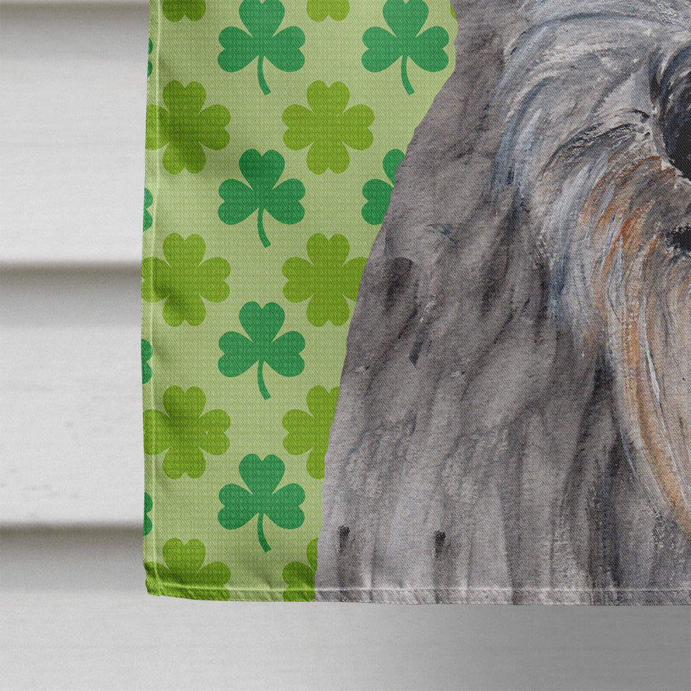 Scottish Deerhound Lucky Shamrock St. Patrick's Day House Flag 28x40 Porch Sleeve Pole Decorative Outside Yard Banner Artwork Wall Hanging, Polyester
