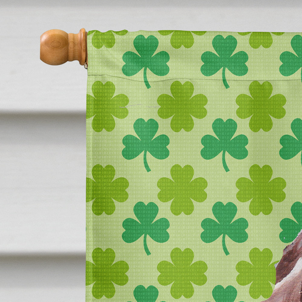 Redbone Coonhound Lucky Shamrock St. Patrick's Day House Flag 28x40 Porch Sleeve Pole Decorative Outside Yard Banner Artwork Wall Hanging, Polyester