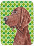 Redbone Coonhound Lucky Shamrock St. Patrick's Day Cutting Board Tempered Glass Kitchen Cutting Surface, Heat Resistant Chopping, Non-Slip Feet, Food Prep & Serving