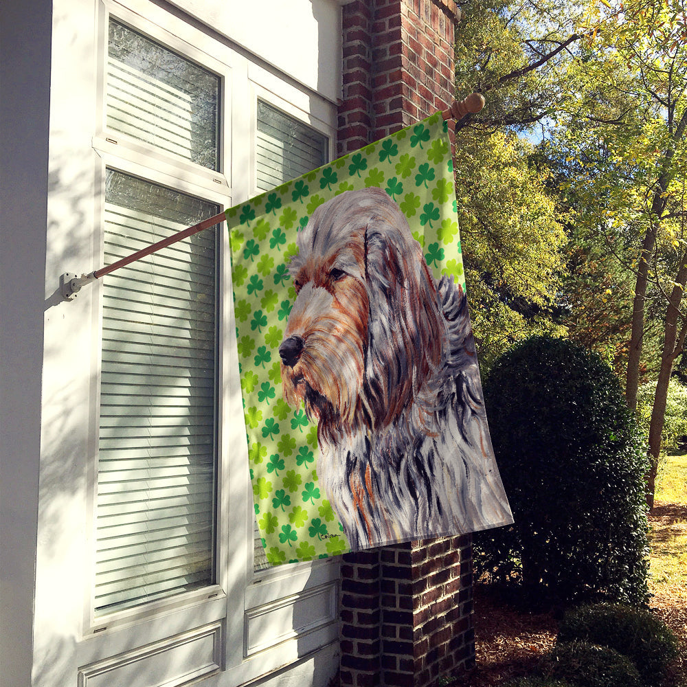 Otterhound Lucky Shamrock St. Patrick's Day House Flag 28x40 Porch Sleeve Pole Decorative Outside Yard Banner Artwork Wall Hanging, Polyester