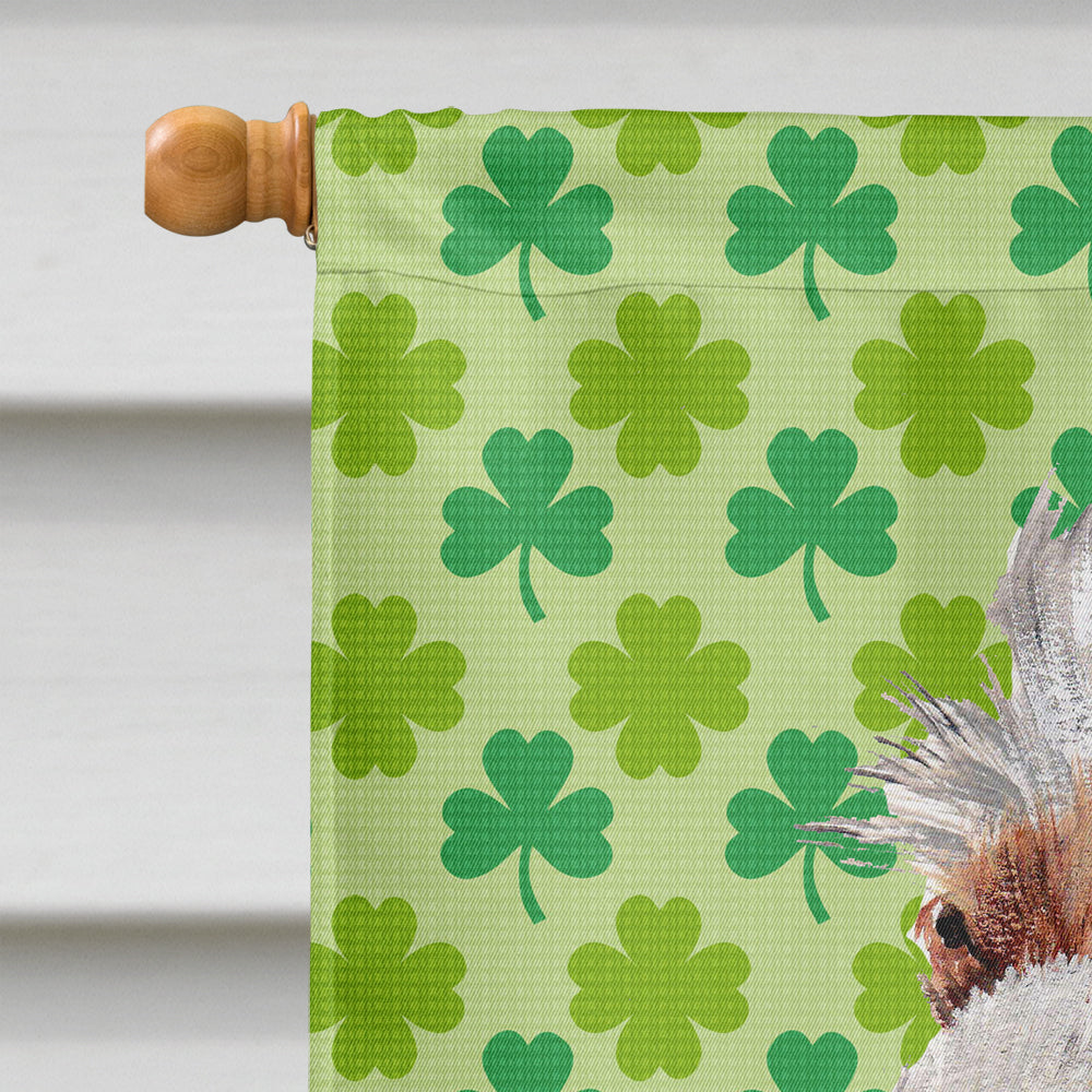 Otterhound Lucky Shamrock St. Patrick's Day House Flag 28x40 Porch Sleeve Pole Decorative Outside Yard Banner Artwork Wall Hanging, Polyester