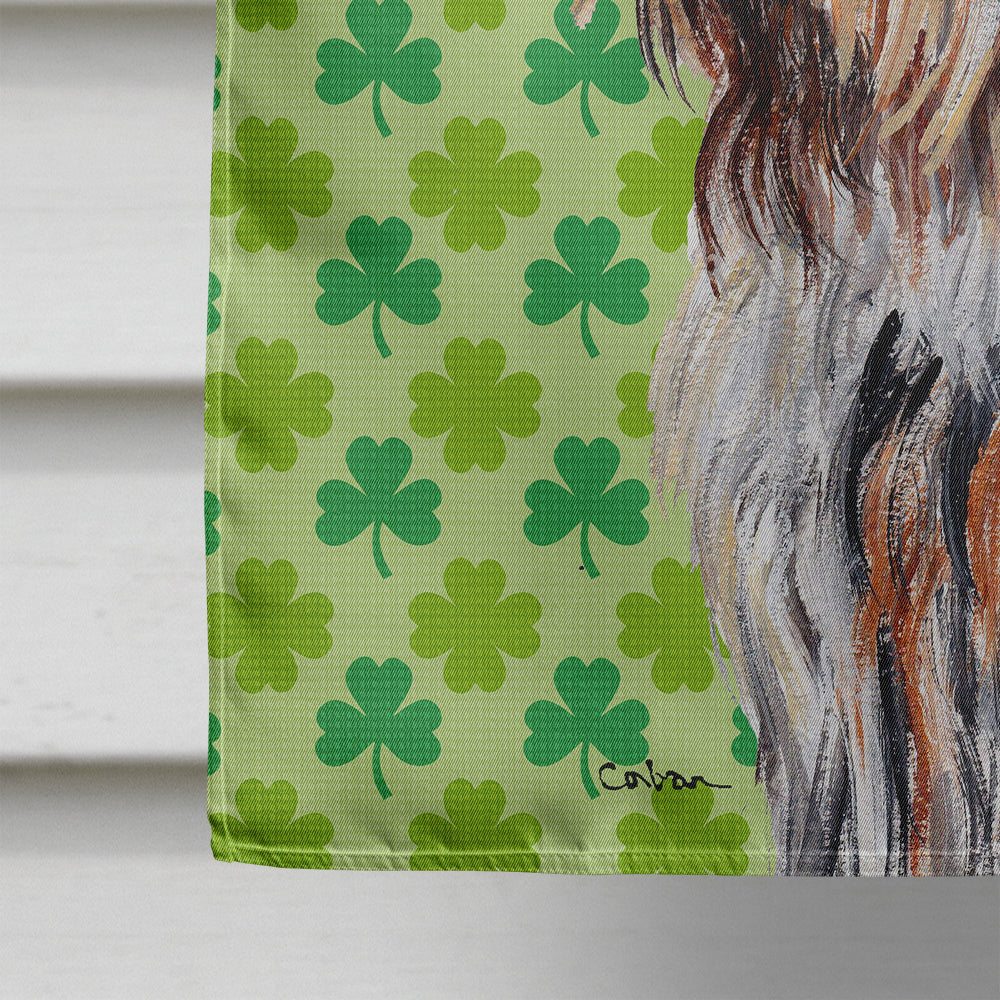 Otterhound Lucky Shamrock St. Patrick's Day House Flag 28x40 Porch Sleeve Pole Decorative Outside Yard Banner Artwork Wall Hanging, Polyester