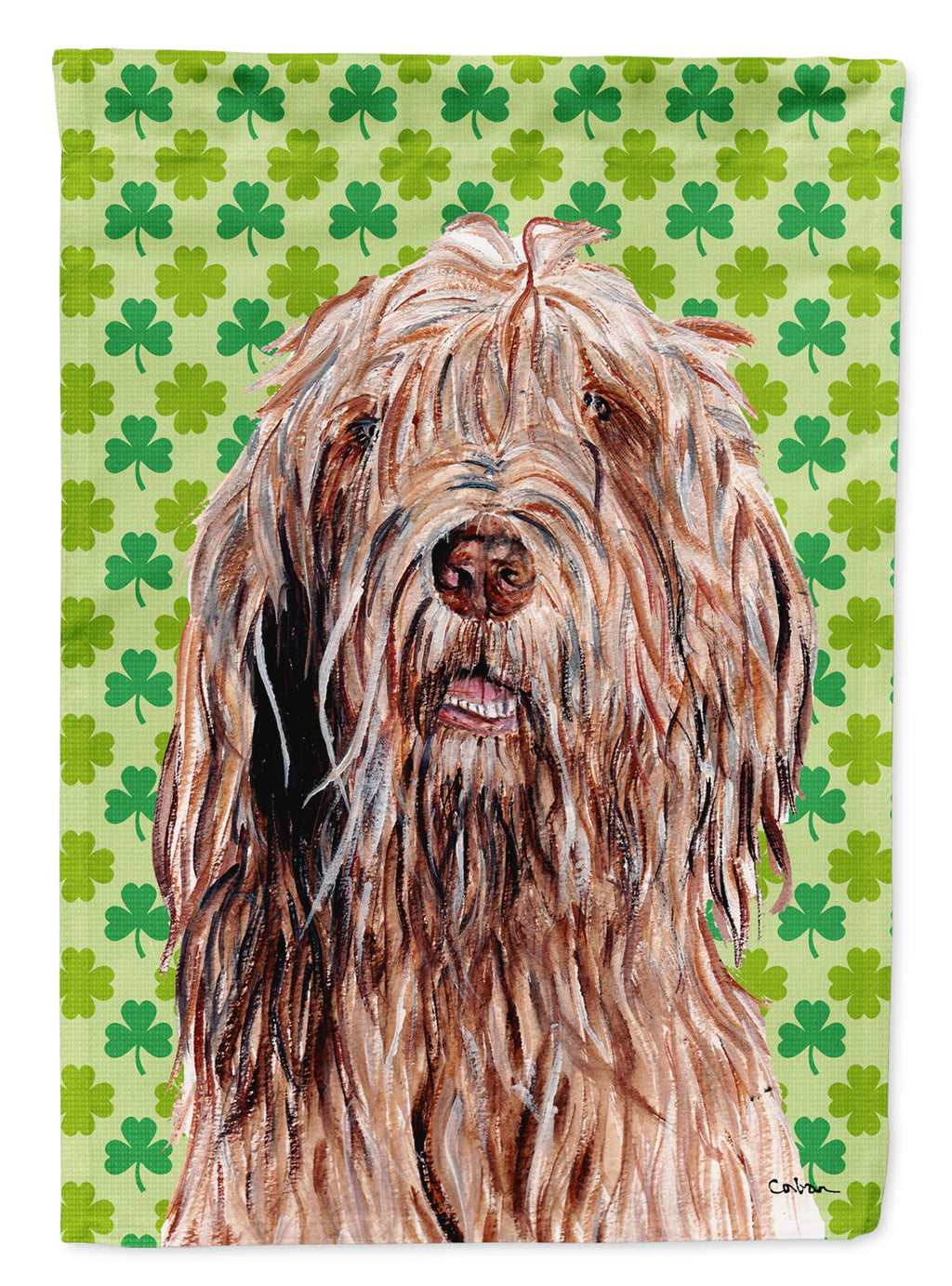 Otterhound Lucky Shamrock St. Patrick's Day House Flag 28x40 Porch Sleeve Pole Decorative Outside Yard Banner Artwork Wall Hanging, Polyester
