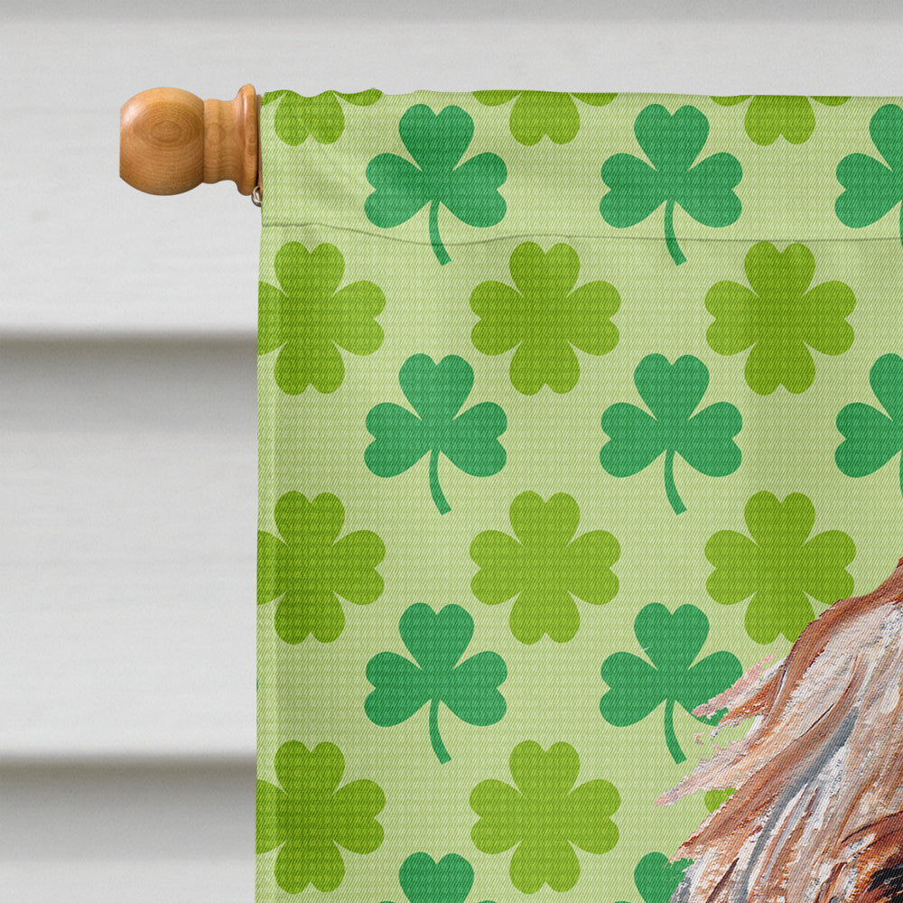 Otterhound Lucky Shamrock St. Patrick's Day House Flag 28x40 Porch Sleeve Pole Decorative Outside Yard Banner Artwork Wall Hanging, Polyester