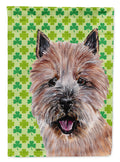 Norwich Terrier Lucky Shamrock St. Patrick's Day House Flag 28x40 Porch Sleeve Pole Decorative Outside Yard Banner Artwork Wall Hanging, Polyester