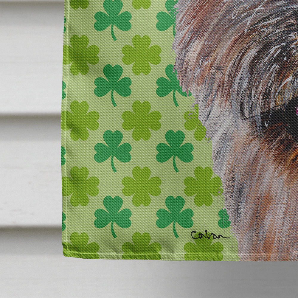 Norwich Terrier Lucky Shamrock St. Patrick's Day House Flag 28x40 Porch Sleeve Pole Decorative Outside Yard Banner Artwork Wall Hanging, Polyester