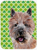 Norwich Terrier Lucky Shamrock St. Patrick's Day Cutting Board Tempered Glass Kitchen Cutting Surface, Heat Resistant Chopping, Non-Slip Feet, Food Prep & Serving