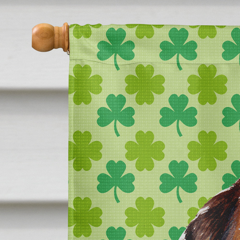 Norfolk Terrier Puppy Lucky Shamrock St. Patrick's Day House Flag 28x40 Porch Sleeve Pole Decorative Outside Yard Banner Artwork Wall Hanging, Polyester