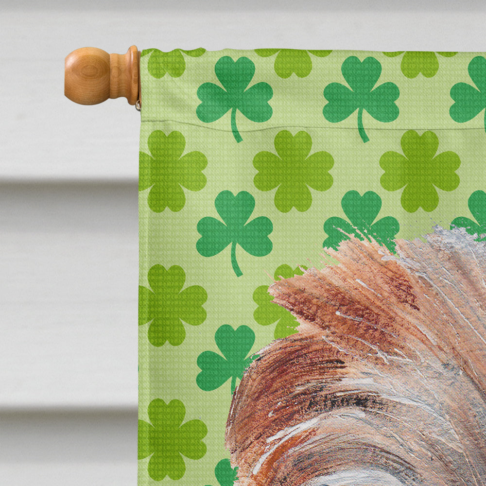 Norfolk Terrier Lucky Shamrock St. Patrick's Day House Flag 28x40 Porch Sleeve Pole Decorative Outside Yard Banner Artwork Wall Hanging, Polyester