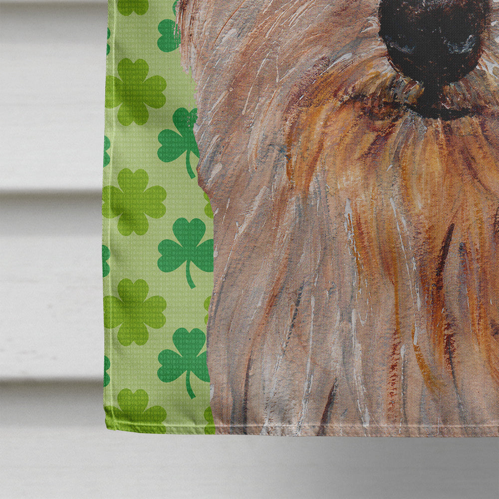 Norfolk Terrier Lucky Shamrock St. Patrick's Day House Flag 28x40 Porch Sleeve Pole Decorative Outside Yard Banner Artwork Wall Hanging, Polyester