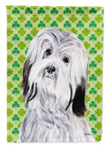 Havanese Lucky Shamrock St. Patrick's Day House Flag 28x40 Porch Sleeve Pole Decorative Outside Yard Banner Artwork Wall Hanging, Polyester