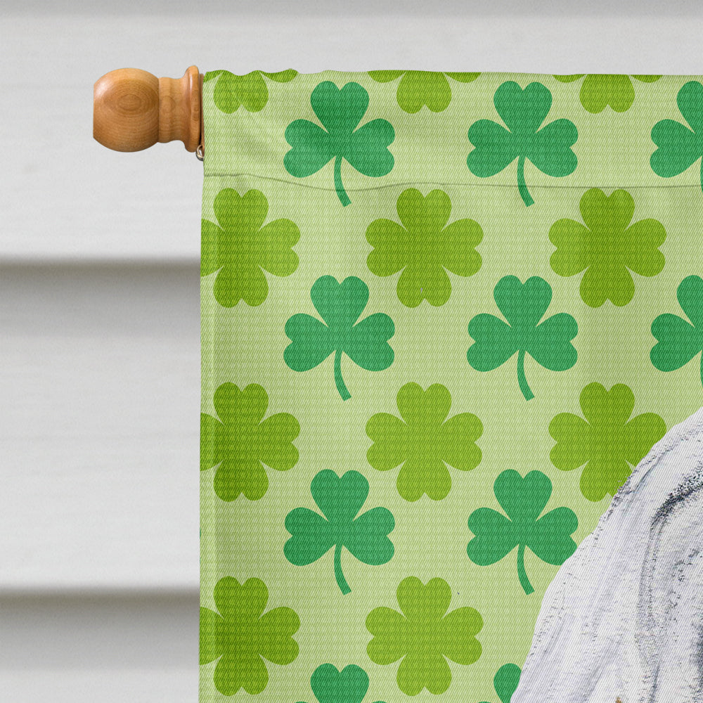 Havanese Lucky Shamrock St. Patrick's Day House Flag 28x40 Porch Sleeve Pole Decorative Outside Yard Banner Artwork Wall Hanging, Polyester