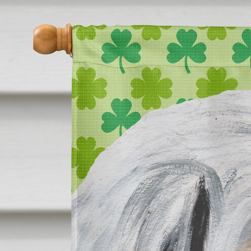 Great Pyrenees Lucky Shamrock St. Patrick's Day House Flag 28x40 Porch Sleeve Pole Decorative Outside Yard Banner Artwork Wall Hanging, Polyester