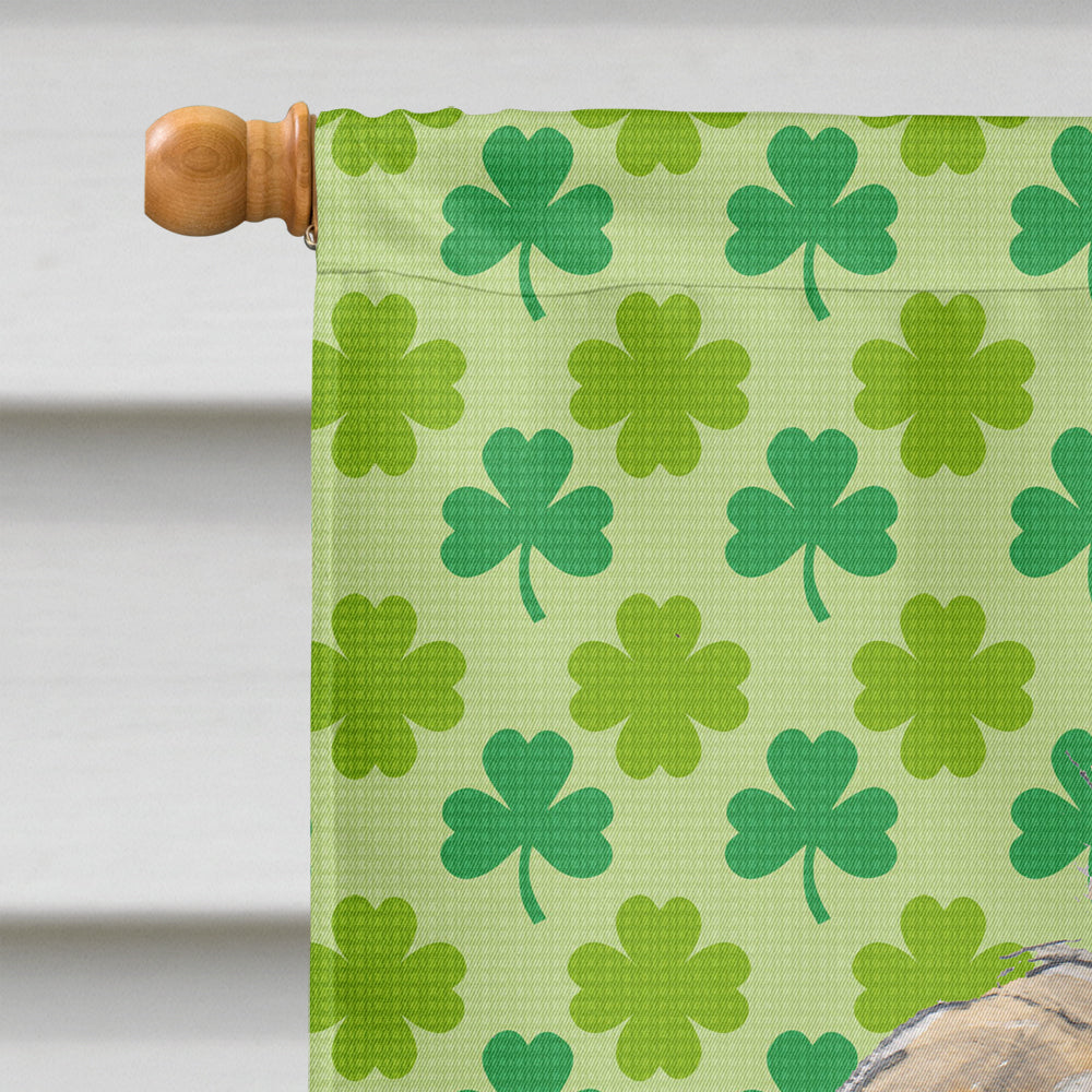 Golden Doodle 2 Lucky Shamrock St. Patrick's Day House Flag 28x40 Porch Sleeve Pole Decorative Outside Yard Banner Artwork Wall Hanging, Polyester