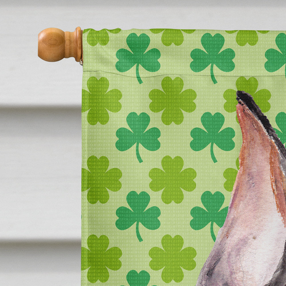 German Pinscher Lucky Shamrock St. Patrick's Day House Flag 28x40 Porch Sleeve Pole Decorative Outside Yard Banner Artwork Wall Hanging, Polyester