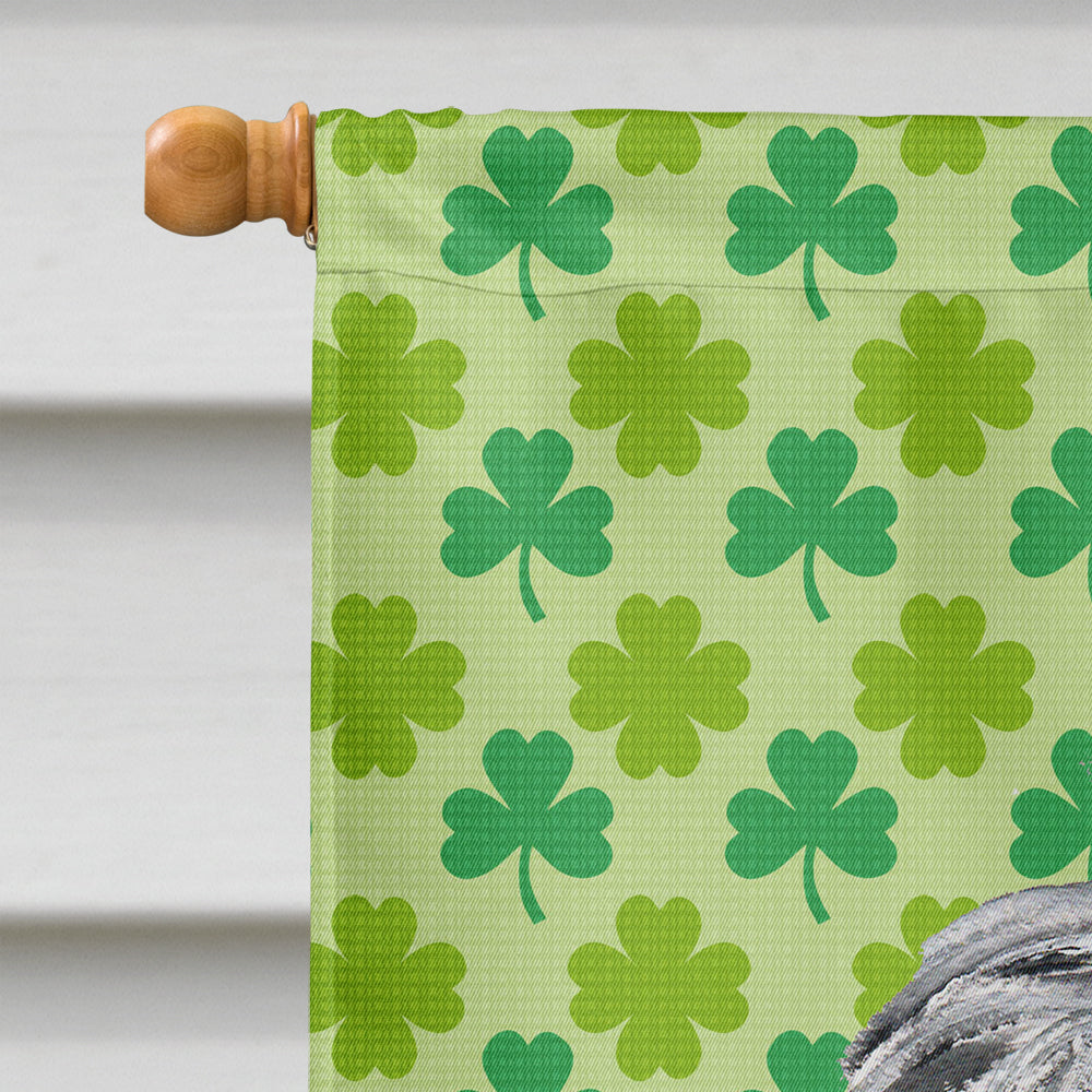 Scottish Deerhound Lucky Shamrock St. Patrick's Day House Flag 28x40 Porch Sleeve Pole Decorative Outside Yard Banner Artwork Wall Hanging, Polyester