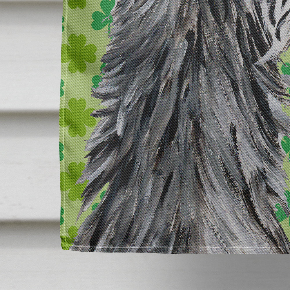 Scottish Deerhound Lucky Shamrock St. Patrick's Day House Flag 28x40 Porch Sleeve Pole Decorative Outside Yard Banner Artwork Wall Hanging, Polyester