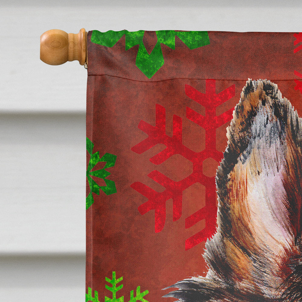 Collie Red Snowflakes Holiday House Flag 28x40 Porch Sleeve Pole Decorative Outside Yard Banner Artwork Wall Hanging, Polyester