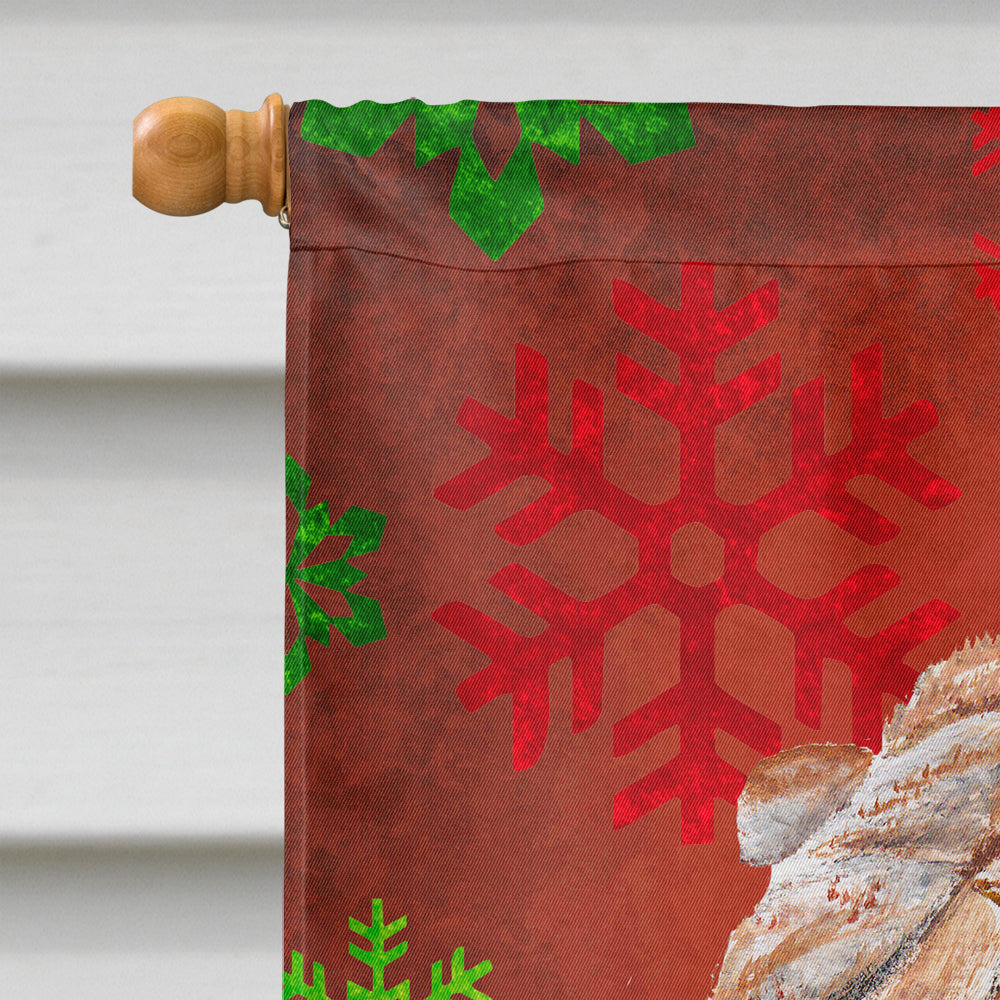 Shar Pei Red Snowflakes Holiday House Flag 28x40 Porch Sleeve Pole Decorative Outside Yard Banner Artwork Wall Hanging, Polyester