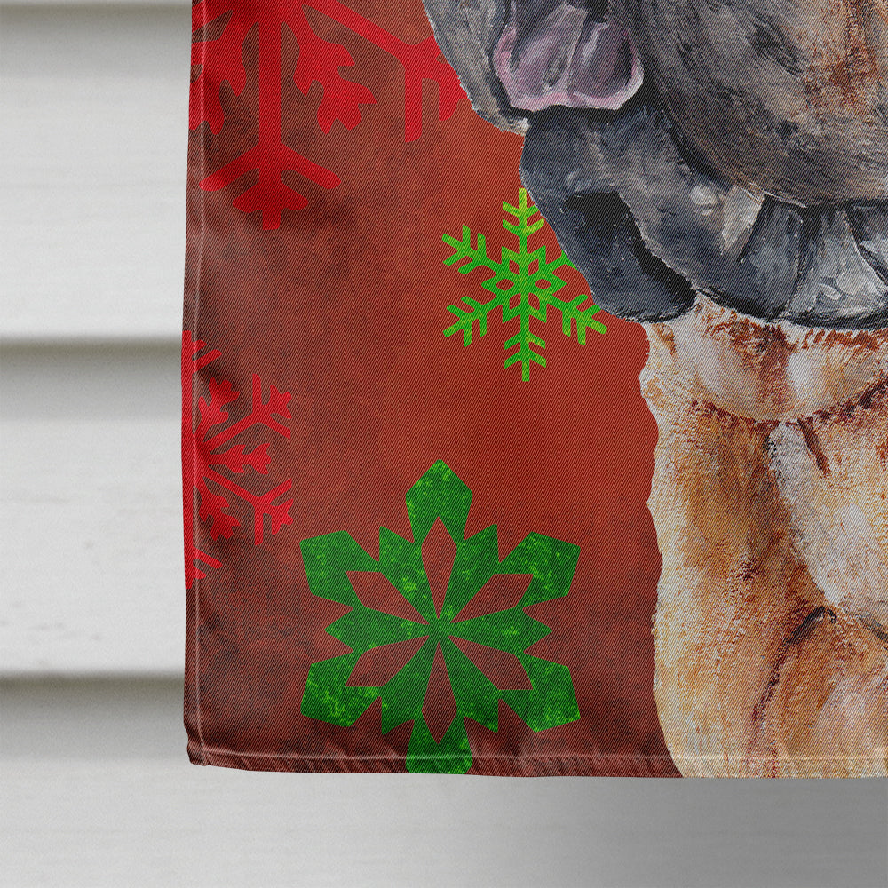 Shar Pei Red Snowflakes Holiday House Flag 28x40 Porch Sleeve Pole Decorative Outside Yard Banner Artwork Wall Hanging, Polyester