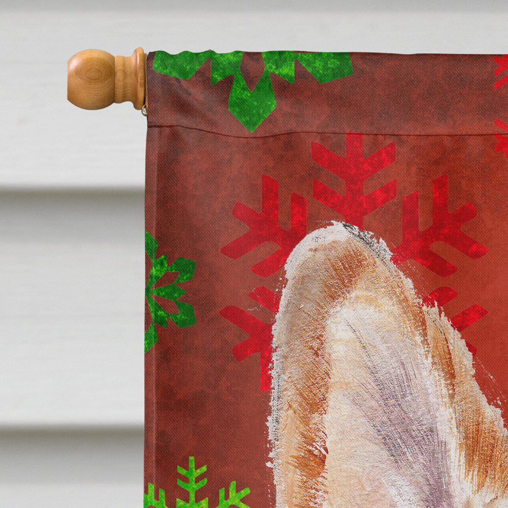 Cardigan Corgi Red Snowflakes Holiday House Flag 28x40 Porch Sleeve Pole Decorative Outside Yard Banner Artwork Wall Hanging, Polyester