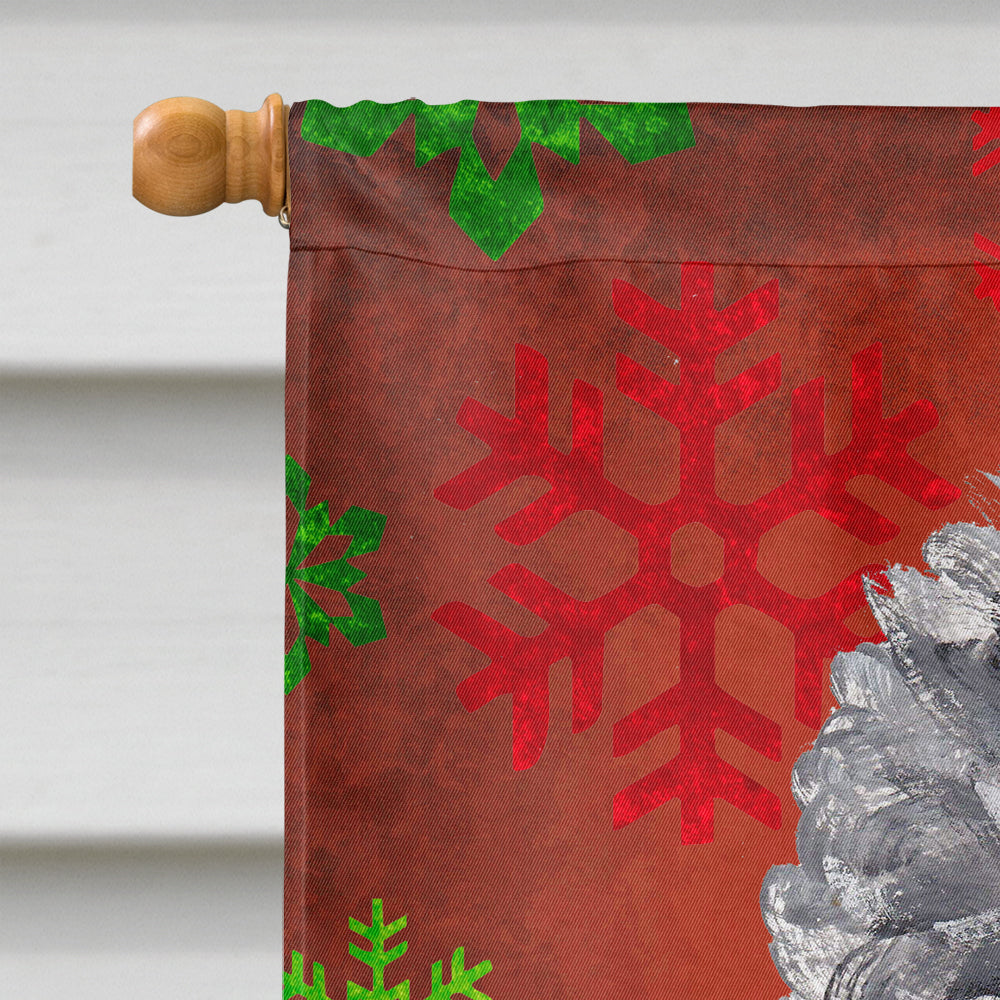 Black Standard Poodle Red Snowflakes Holiday House Flag 28x40 Porch Sleeve Pole Decorative Outside Yard Banner Artwork Wall Hanging, Polyester