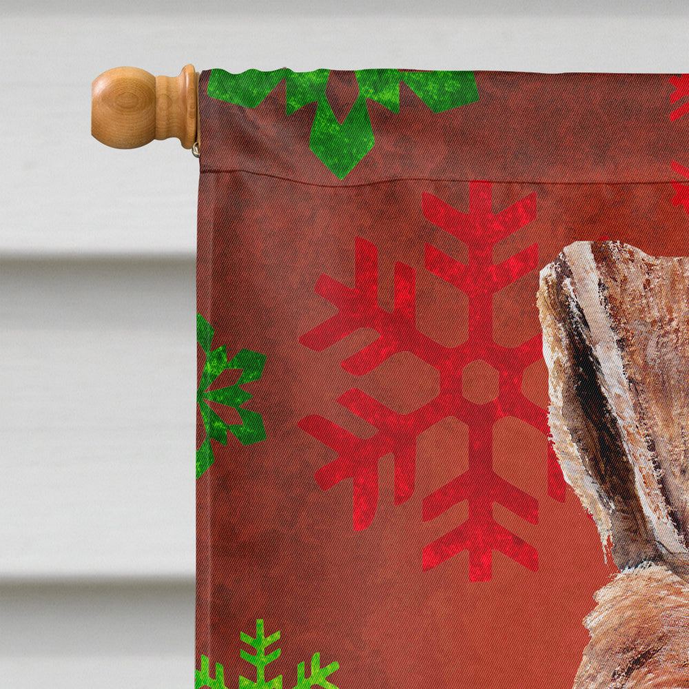 Wire Fox Terrier Red Snowflakes Holiday House Flag 28x40 Porch Sleeve Pole Decorative Outside Yard Banner Artwork Wall Hanging, Polyester
