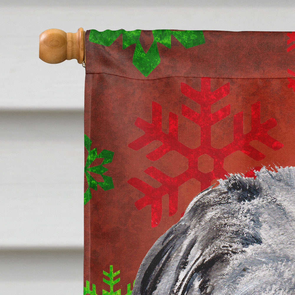 Scottish Deerhound Red Snowflakes Holiday House Flag 28x40 Porch Sleeve Pole Decorative Outside Yard Banner Artwork Wall Hanging, Polyester