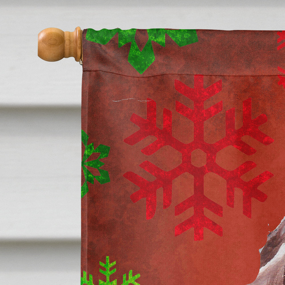 Redbone Coonhound Red Snowflakes Holiday House Flag 28x40 Porch Sleeve Pole Decorative Outside Yard Banner Artwork Wall Hanging, Polyester