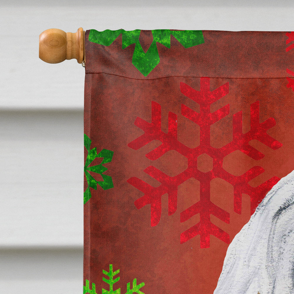 Havanese Red Snowflakes Holiday House Flag 28x40 Porch Sleeve Pole Decorative Outside Yard Banner Artwork Wall Hanging, Polyester