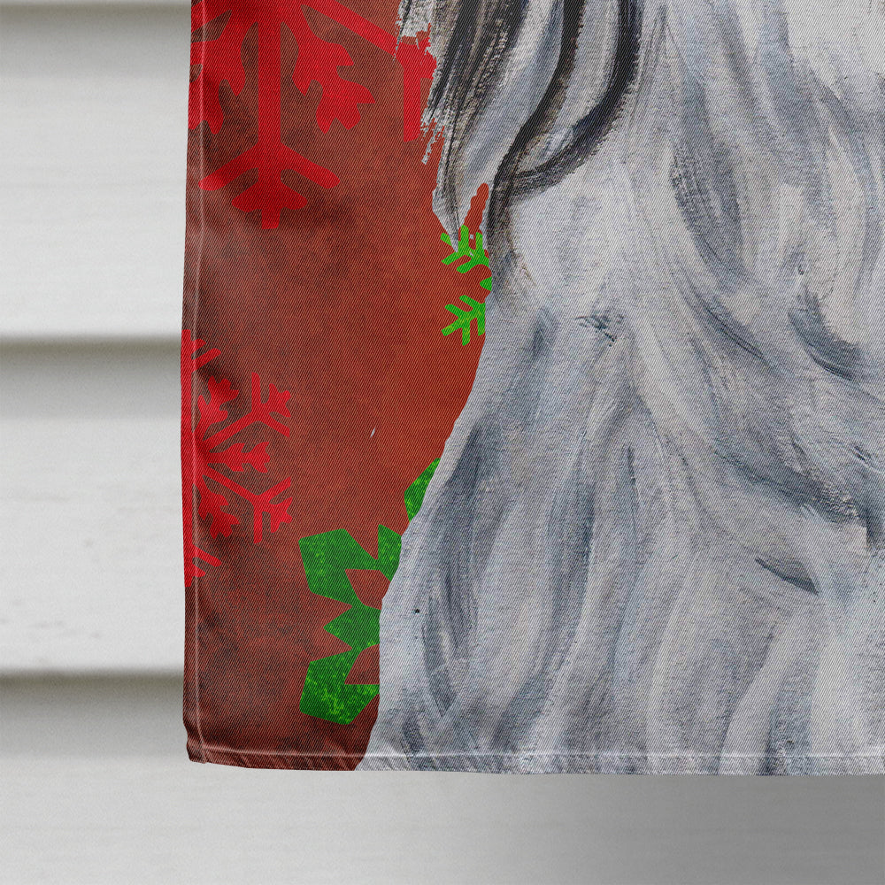 Havanese Red Snowflakes Holiday House Flag 28x40 Porch Sleeve Pole Decorative Outside Yard Banner Artwork Wall Hanging, Polyester