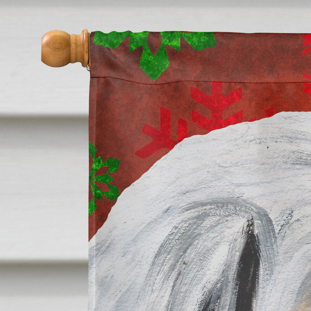 Great Pyrenees Red Snowflakes Holiday House Flag 28x40 Porch Sleeve Pole Decorative Outside Yard Banner Artwork Wall Hanging, Polyester