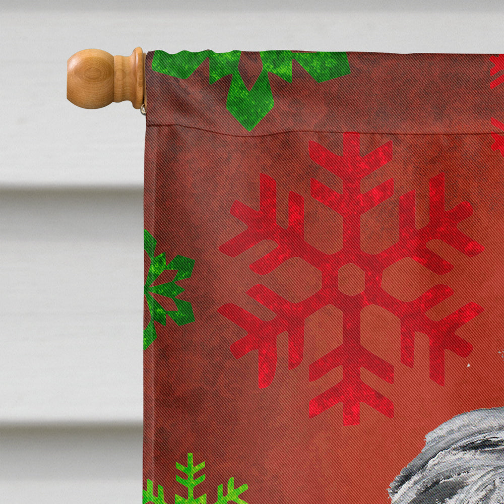 Scottish Deerhound Red Snowflakes Holiday House Flag 28x40 Porch Sleeve Pole Decorative Outside Yard Banner Artwork Wall Hanging, Polyester